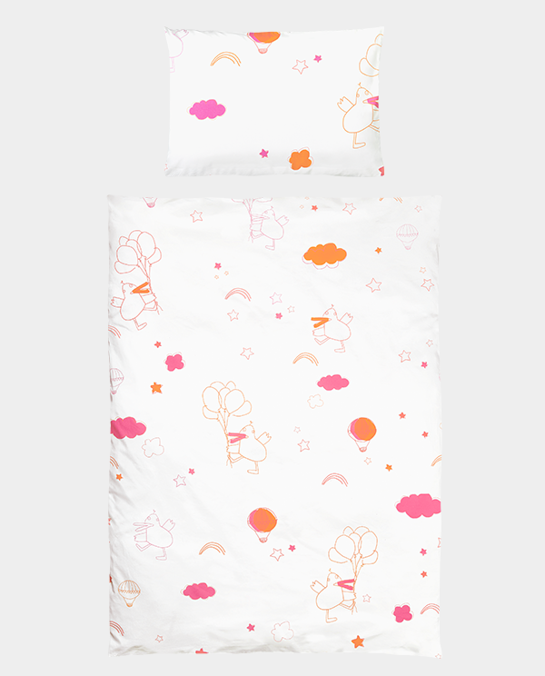 Bettwäsche Dancing Duck 40x60 100x135 cm pink orange