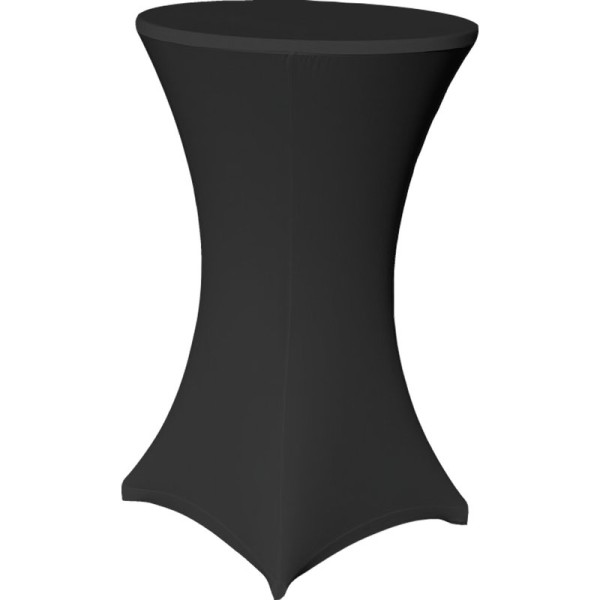 Stehtisch Husse Schwarz Ø 80, 70 oder 60 cm mit Fußlaschen Stretch