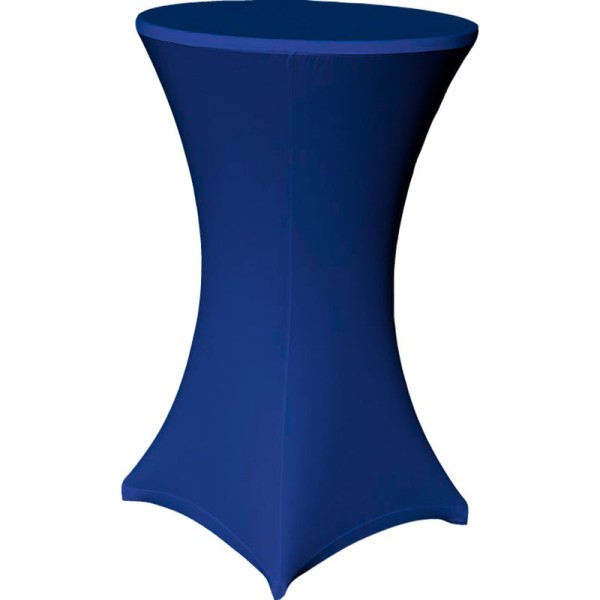 Stehtisch Husse Blau Ø 80 70 oder 60 cm mit Fußlaschen Stretch
