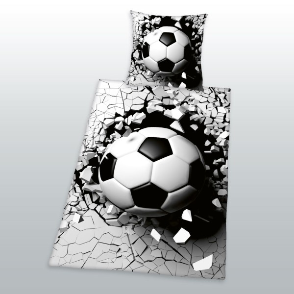 Bettwäsche 3D Fußball 80x80 135x200 cm